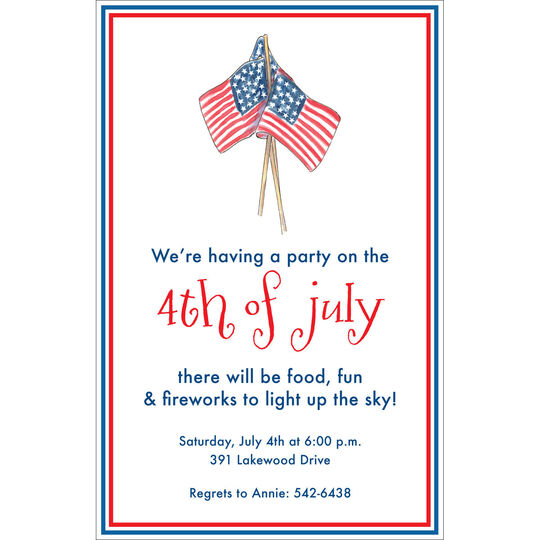 July Flags Invitations